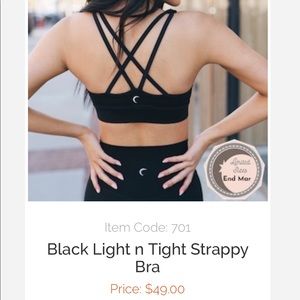 Black Zyia LNT Strappy Back Sports bra Large NWT